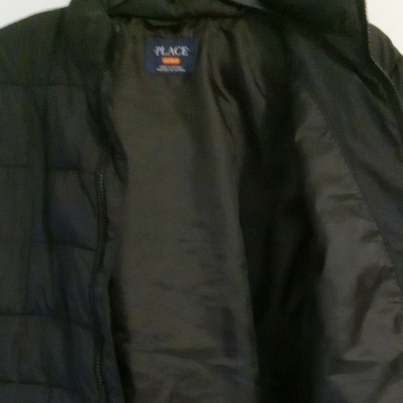 Boy's Black Puffer Lined Jacket Children Place Size XL 14 - Picture 3 of 6